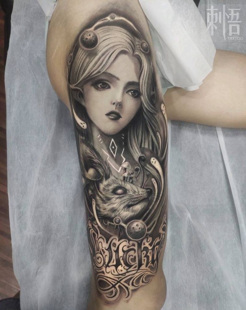 幸运 女神纹身图片_欧美写实纹身图案