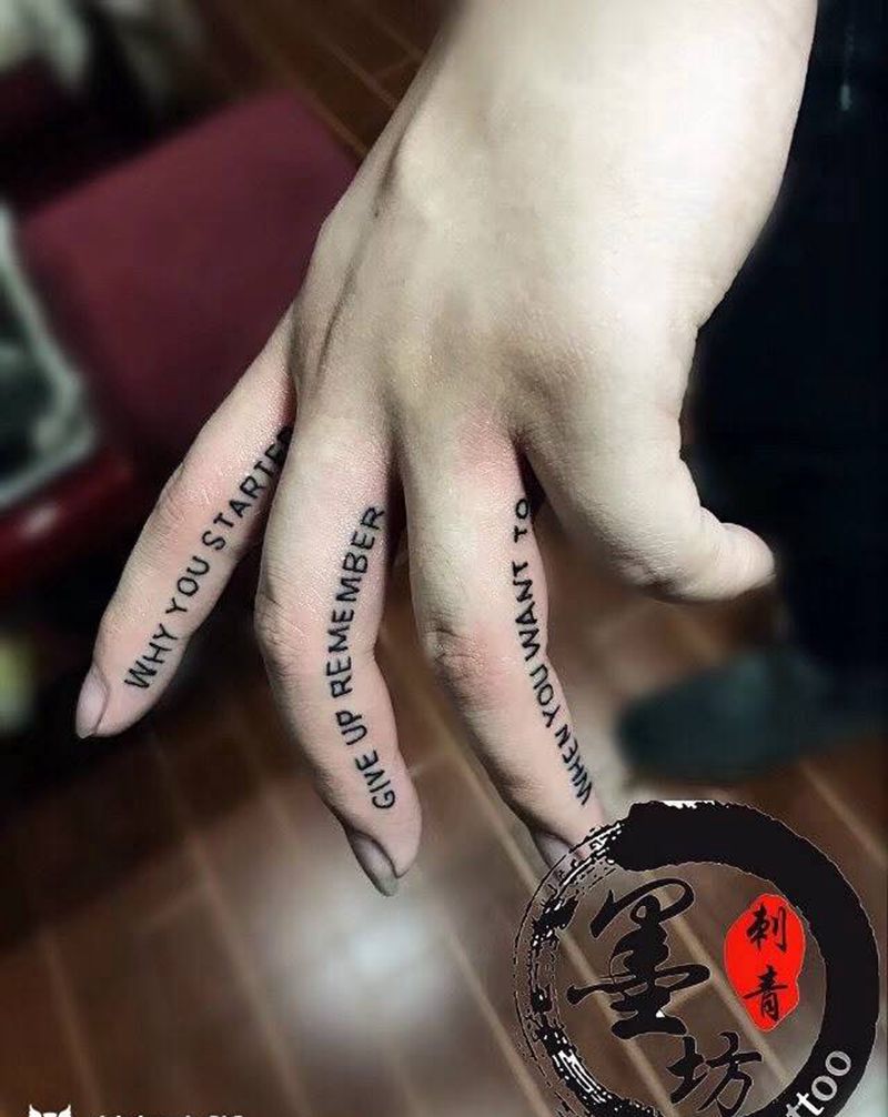 英文纹身图片_成品手部清新字符纹身图案