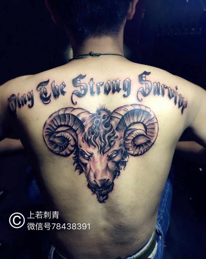 老羊头纹身图片