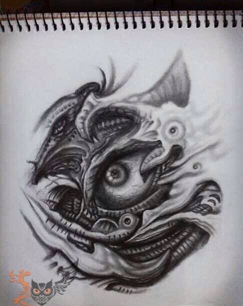 本店的素描作品纹身图片