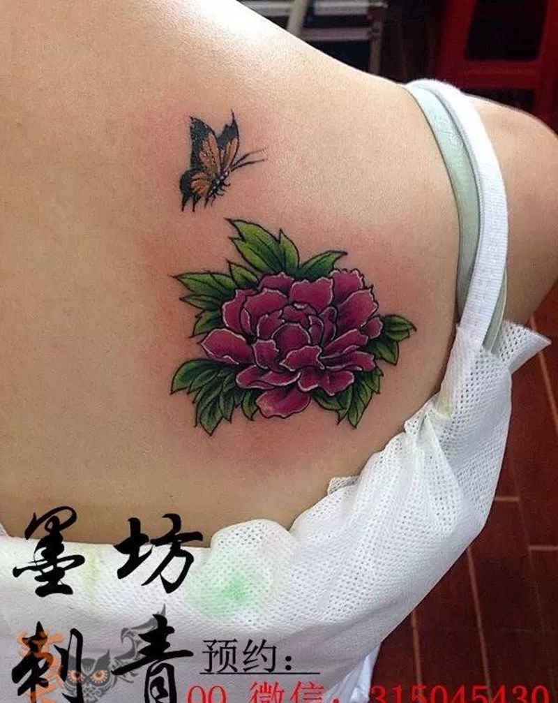 牡丹纹身图片