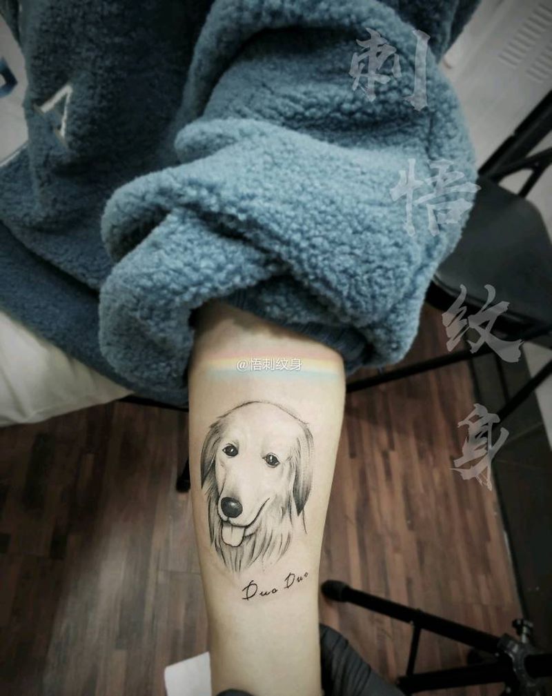 客人狗狗纹身图片