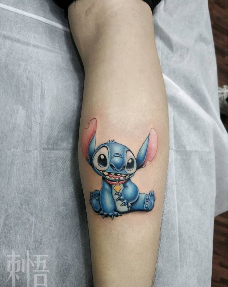 史迪仔纹身图片_水彩纹身图案