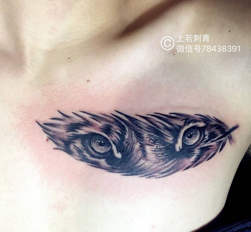 眼神对头纹身图片