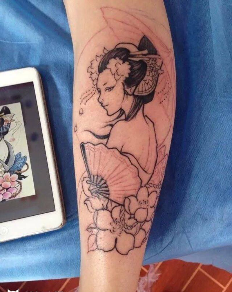 艺妓纹身图片