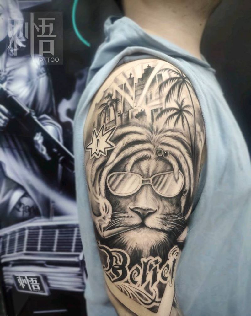 《信念》纹身图片_手臂欧美写实纹身图案