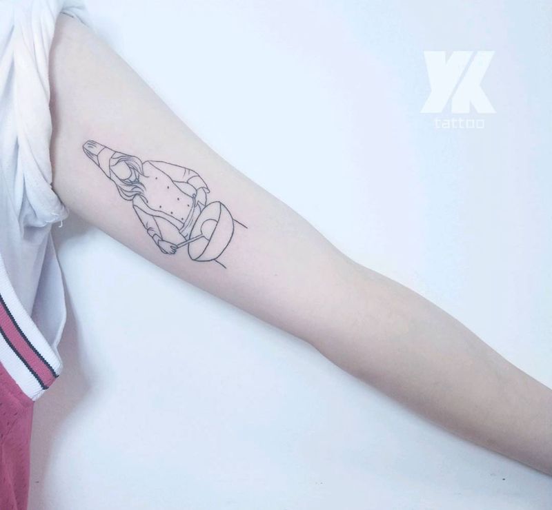 她梦想是当一名厨师纹身图片_手臂几何小清新纹身图案