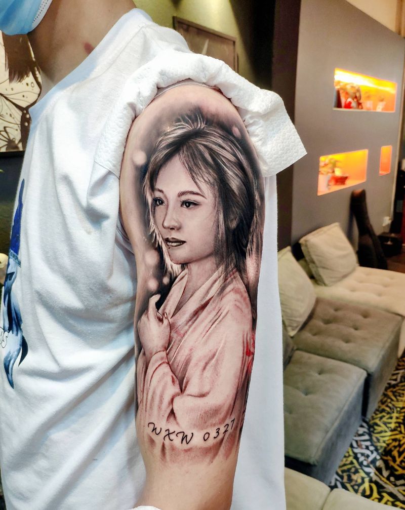 肖像纹身图片_手臂欧美写实纹身图案