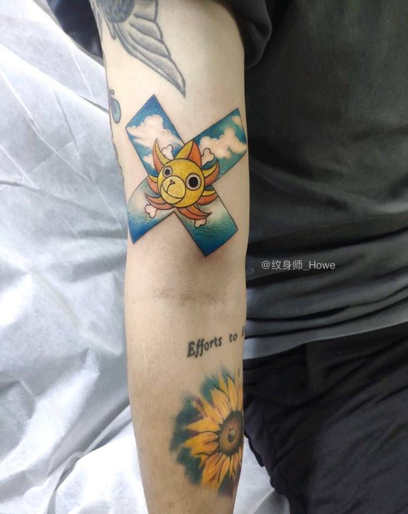 桑尼号纹身图片_水彩纹身图案