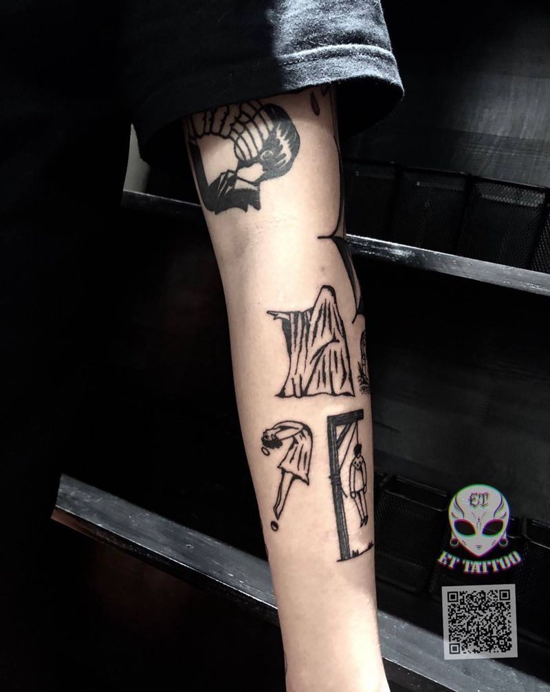 另类school纹身图片