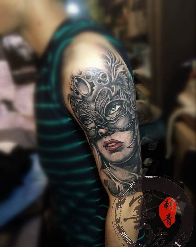 人物纹身图片_成品手臂欧美人物纹身图案