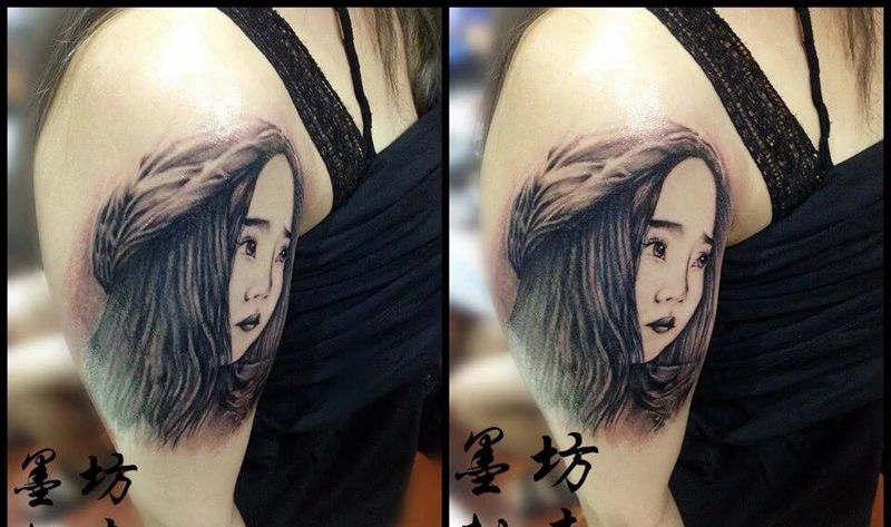 肖像纹身图片_成品手臂肖像人物纹身图案