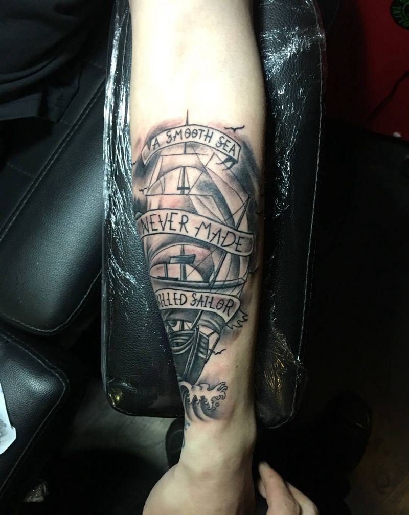 帆船系列纹身图片