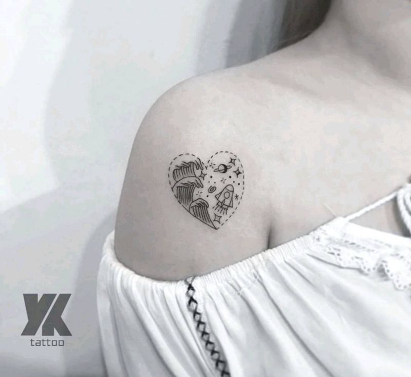 梦想自由的心纹身图片