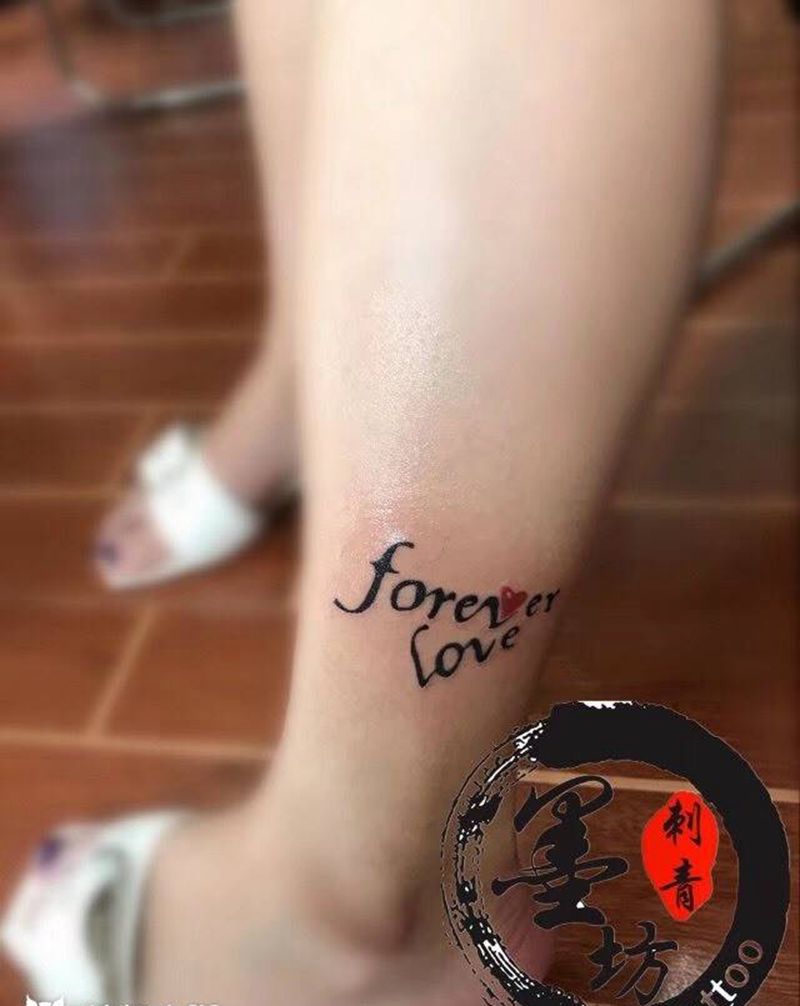 英文纹身图片_成品腿部清新字符纹身图案