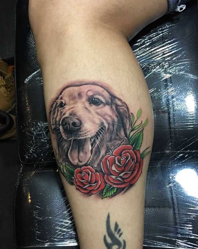 纪念陪伴了客人12年的狗狗纹身图片