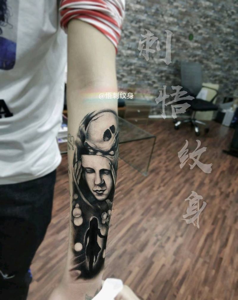 欧美风格小臂纹身图片