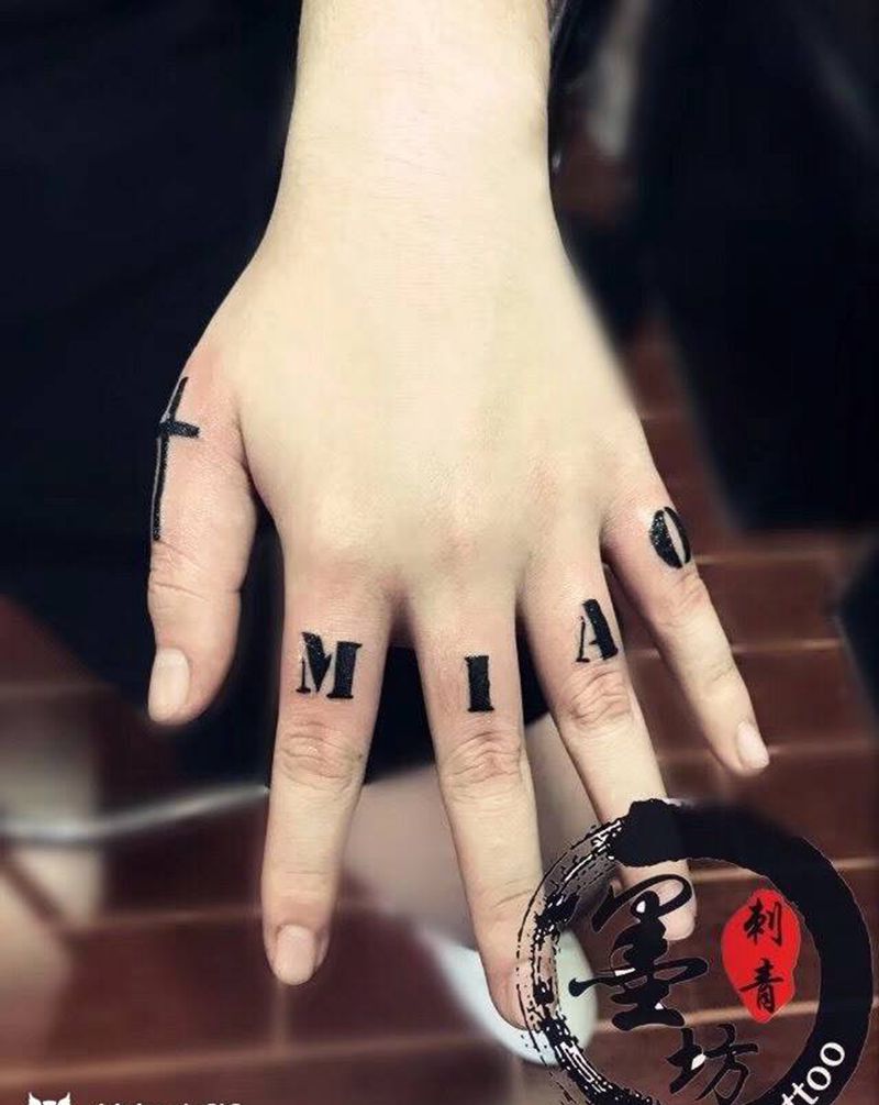 英文纹身图片_成品手部清新字符原创纹身图案