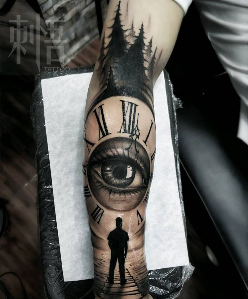 目标纹身图片_手臂欧美写实纹身图案