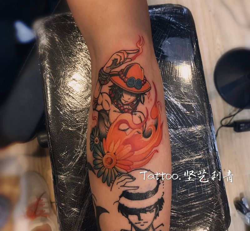 海贼王纹身图片_手部脚部纹身图案