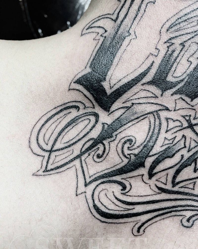 炸个字体纹身图片