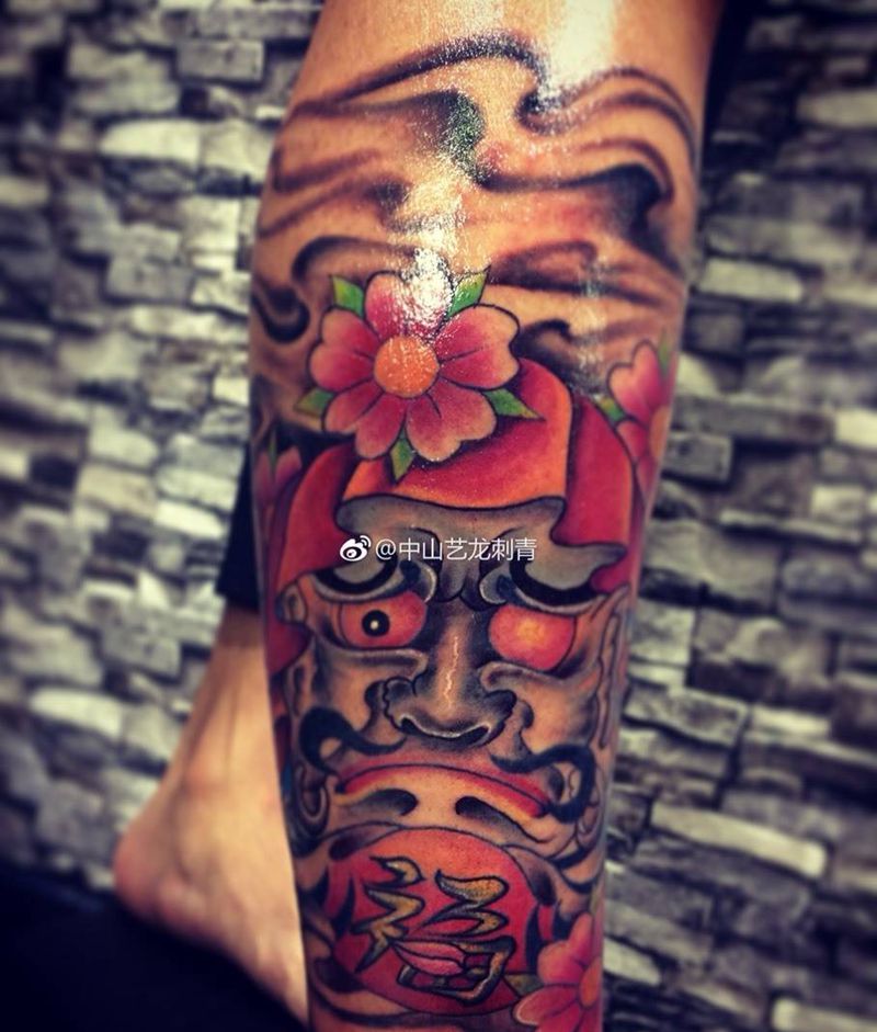 school 混搭纹身图片_成品腿部脚部欧美传统习俗植物鬼神原创纹身图案