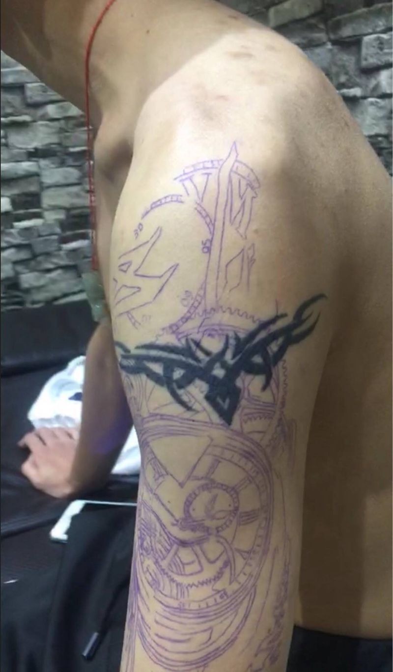 欧美活盖图腾纹身图片