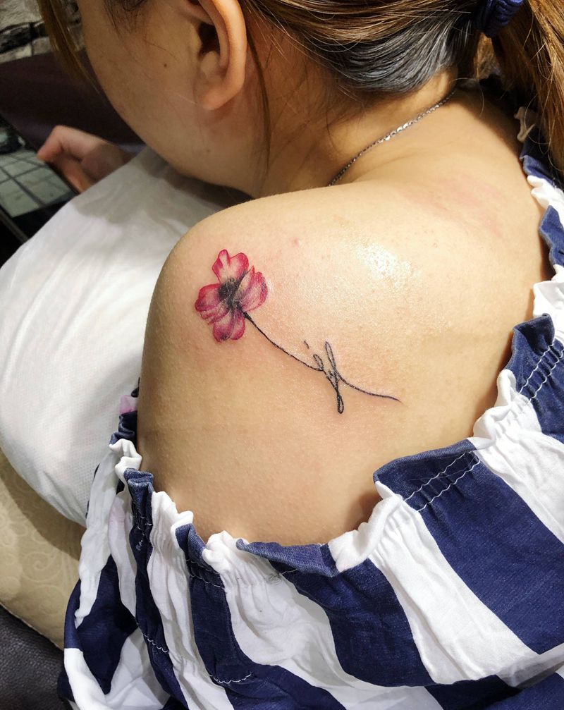 花盖疤纹身图片_背部纹身图案