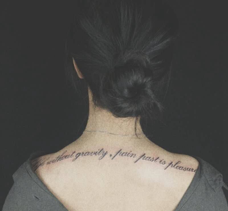 英文纹身图片_背部英文纹身图案