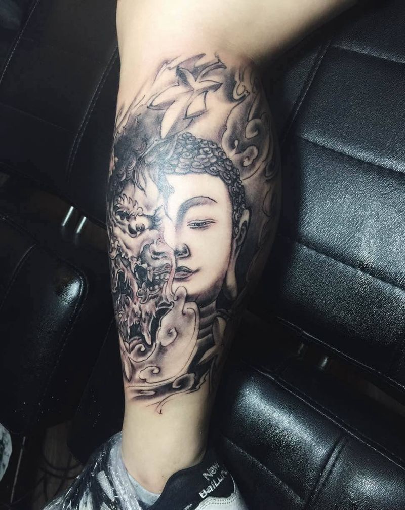 佛与魔纹身图片