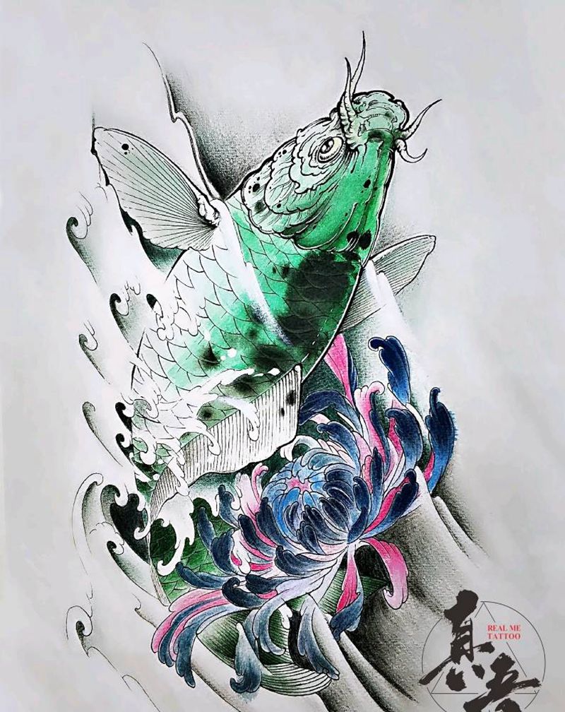 鲤鱼纹身图片