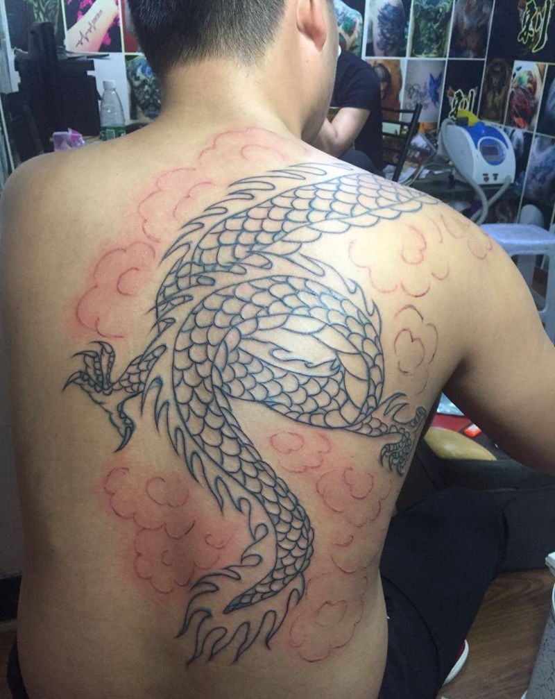 半成品有待上色纹身图片