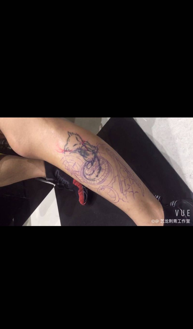 欧美指南针盖旧纹身纹身图片