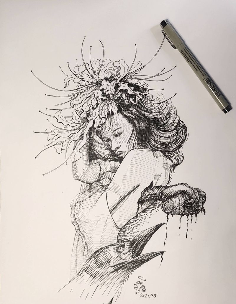 最近手绘纹身图片_手臂背部新传统纹身图案