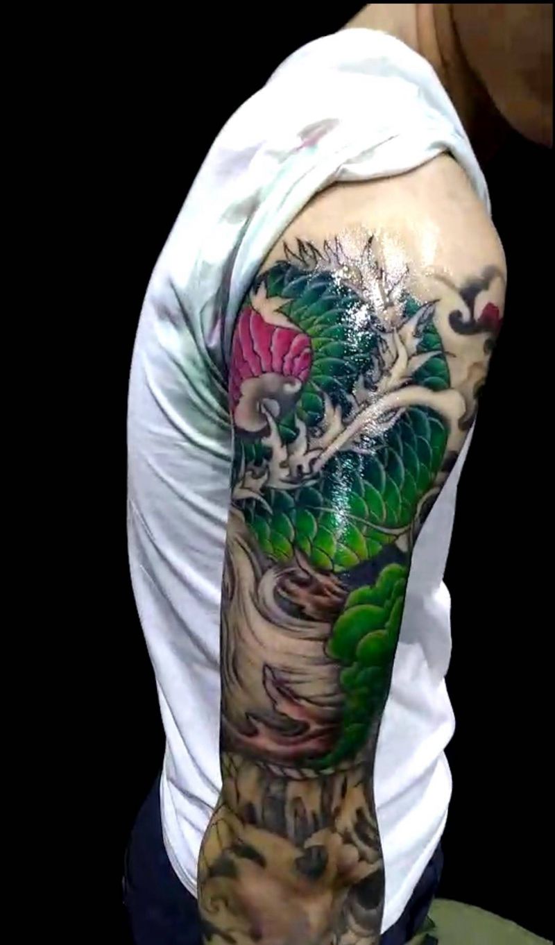 青龙臂（未完成）纹身图片