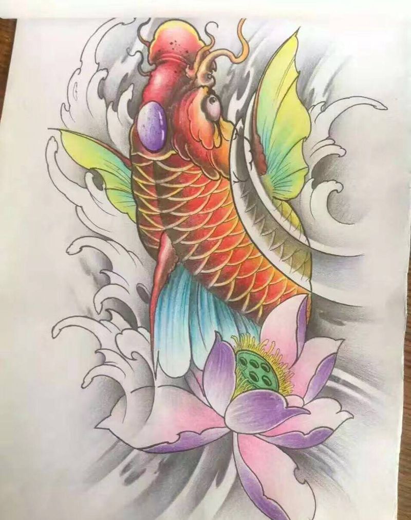 鲤鱼纹身图片