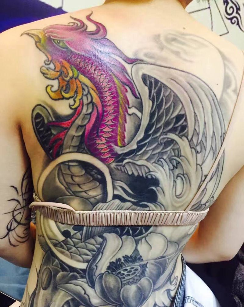 黑灰钙彩色纹身图片