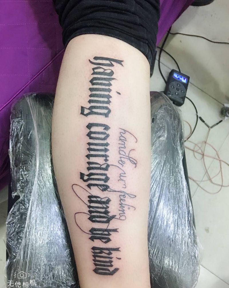 哥特英文纹身图片