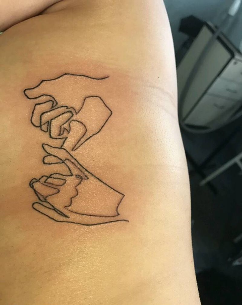 简约手纹身图片