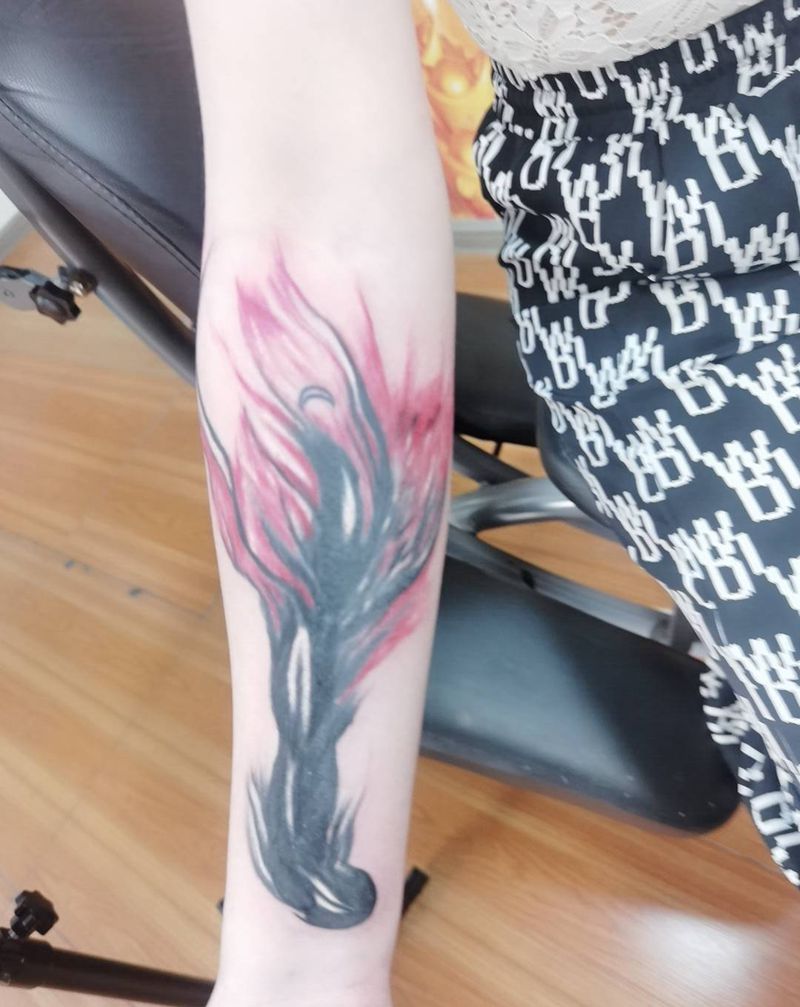 遮盖英文纹身图片_手臂水彩纹身图案