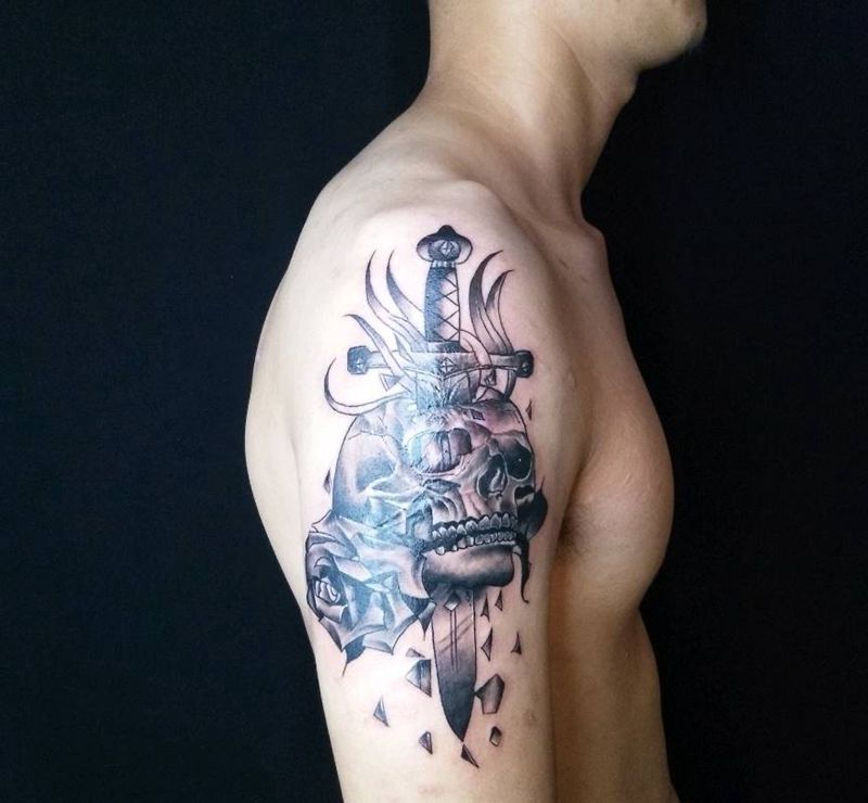 骷髅头纹身图片