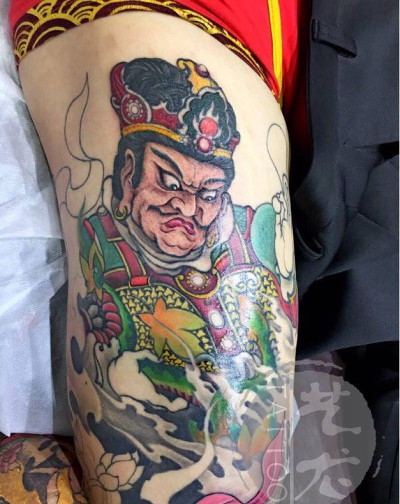 广目天王（未完成）纹身图片