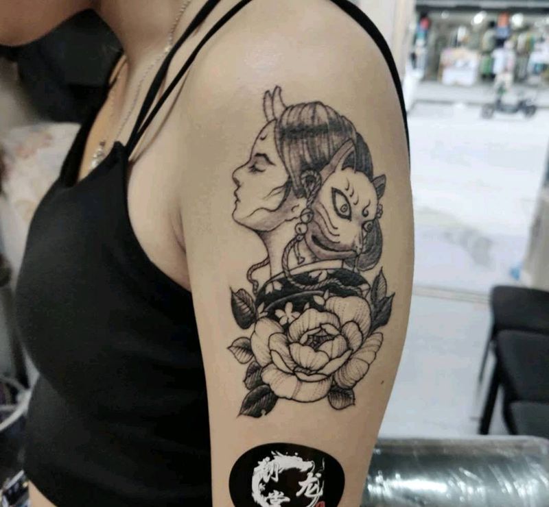 艺伎纹身图片_手臂纹身图案