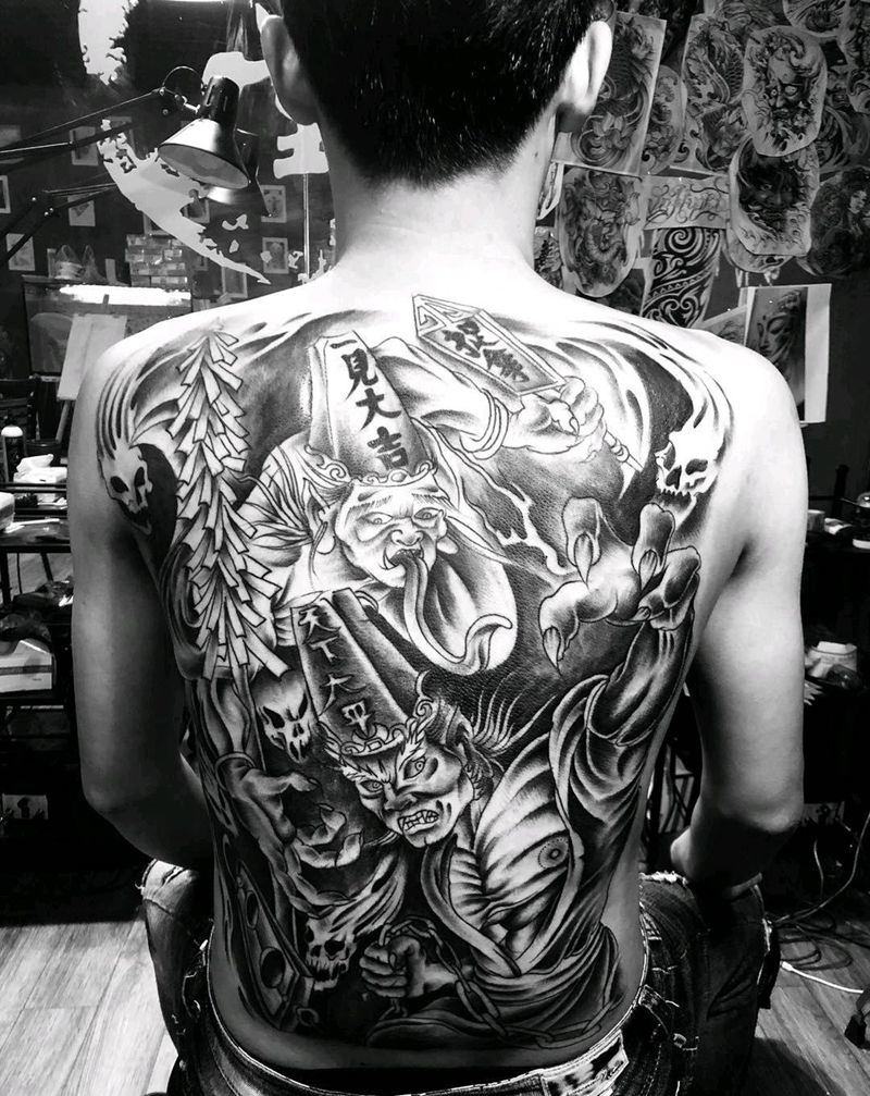 黑白无常纹身图片