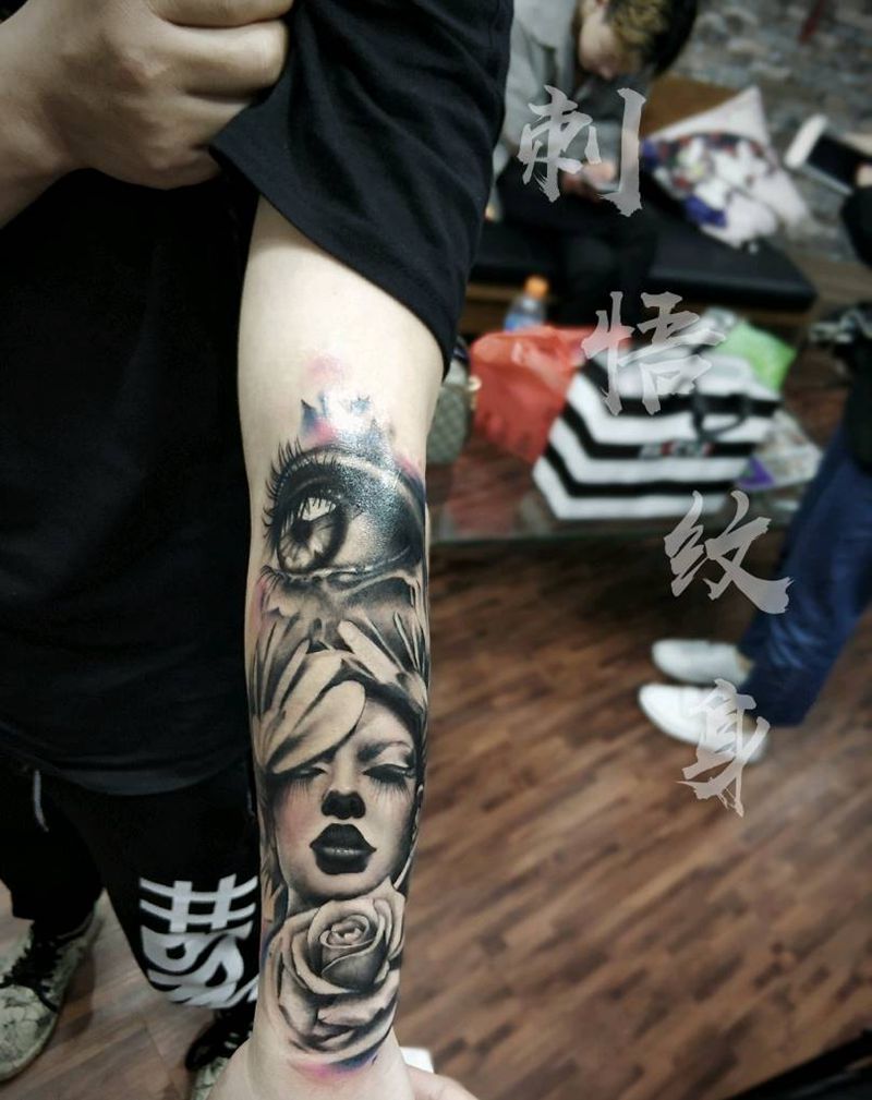 欧美风格人物纹身图片_手臂纹身图案