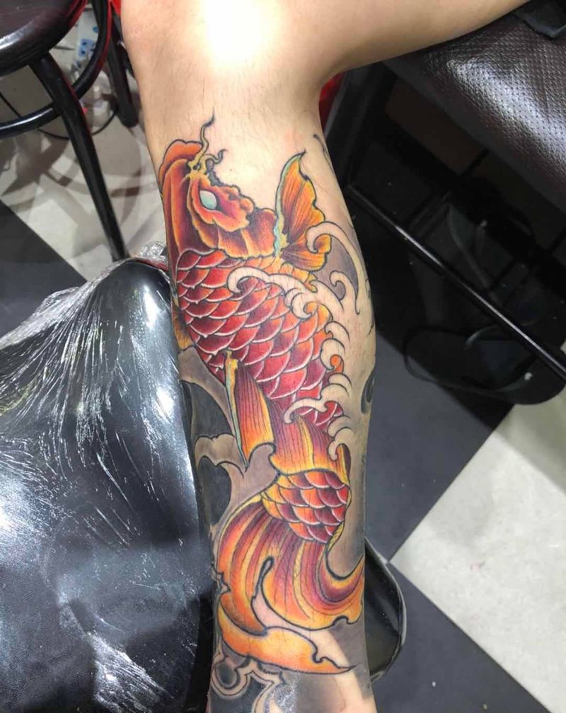 恢复后的骚鲤鱼纹身图片