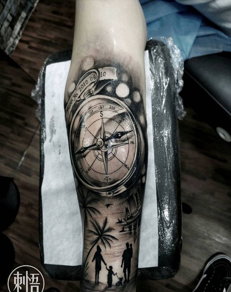 家庭纹身图片_手臂欧美写实纹身图案