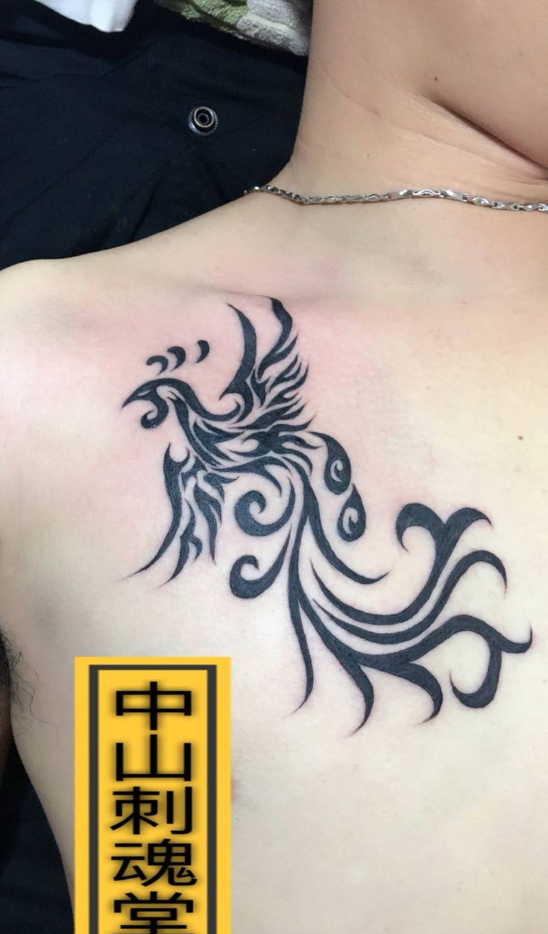 抽象凤凰纹身图片