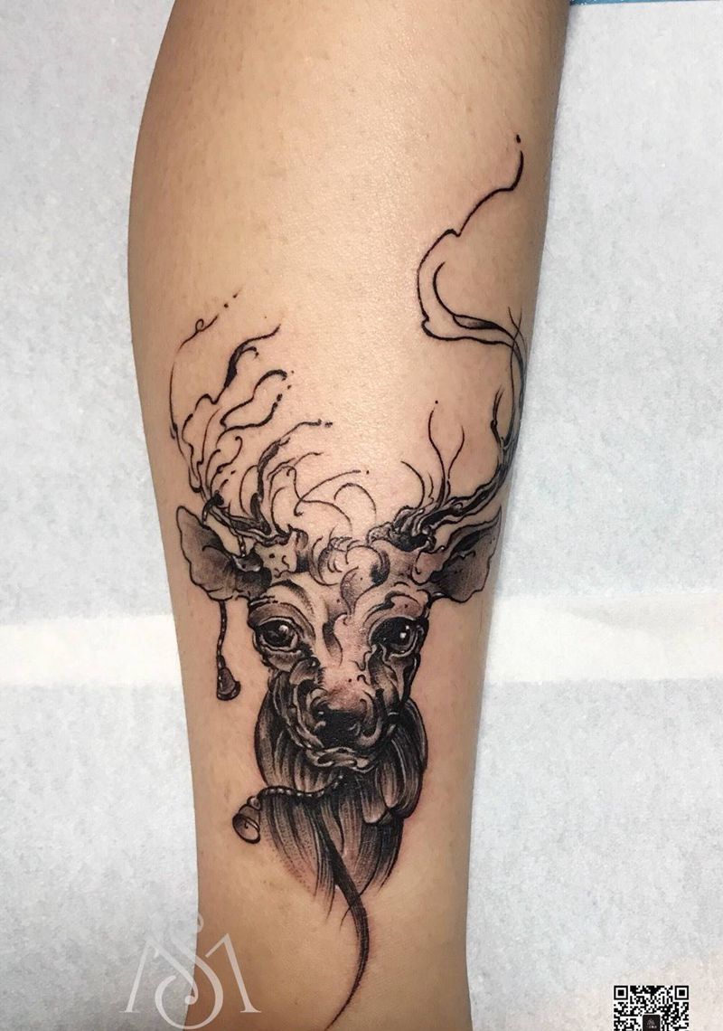 鹿纹身图片