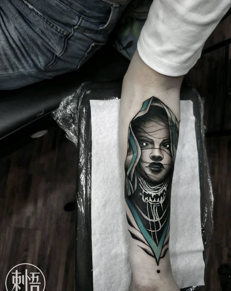 遮盖纹身图片_手臂欧美写实纹身图案